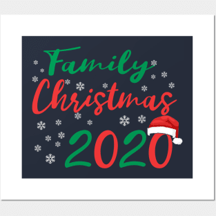 Family Christmas 2020 Santa hat gift Posters and Art